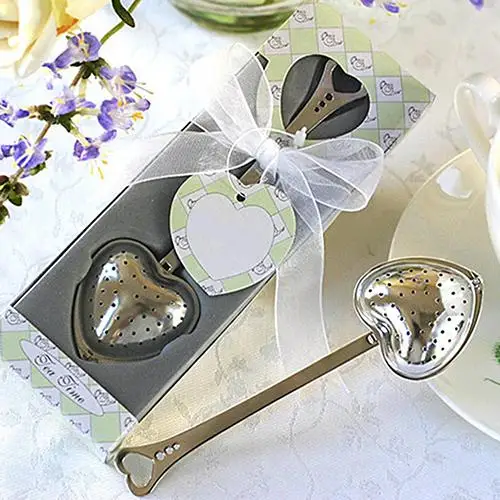 

Stainless Steel Silver Heart Design Spoon Tea Infuser Strainer Filter Herb Disffuser Wedding Souvenir Bridal Shower Favor Gift