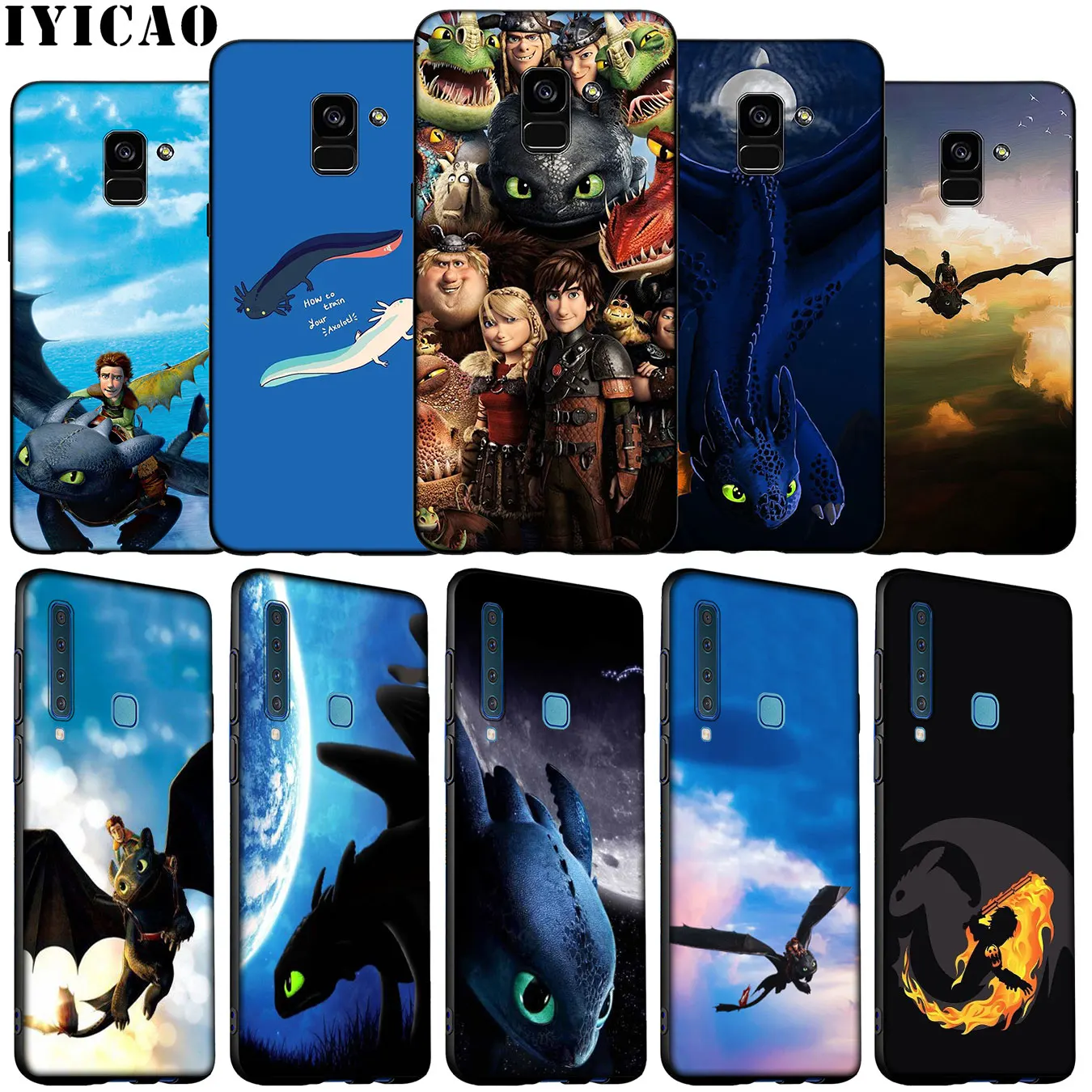 

IYICAO How to train your dragon Cartoon Soft Silicone Case for Samsung Galaxy A6 A9 A8 A7 2018 A3 A5 2016 2017 Note 9 8 10 Plus