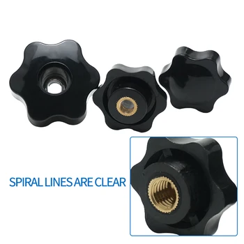 

10/5 PCS M5 M6 M8 M10 Plum Hand Tighten Nuts Handle Thread Star Mechanical Black Thumb Nuts Clamping Knob Manual Nuts