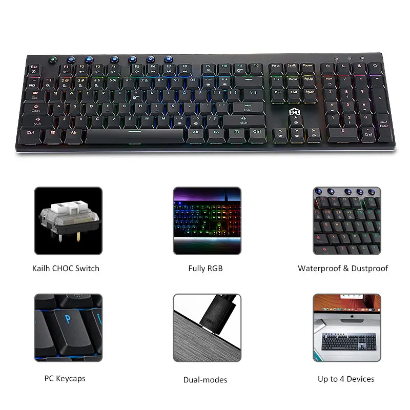 Игровая механическая клавиатура HEXGEARS GK70 с RGB подсветкой портативная