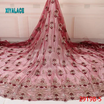 

African Lace Fabric Latest High Quality 2019 Lace Embroidery French Lace Fabric Bridal Lace For Nigerian Party Dress YA2919B-5
