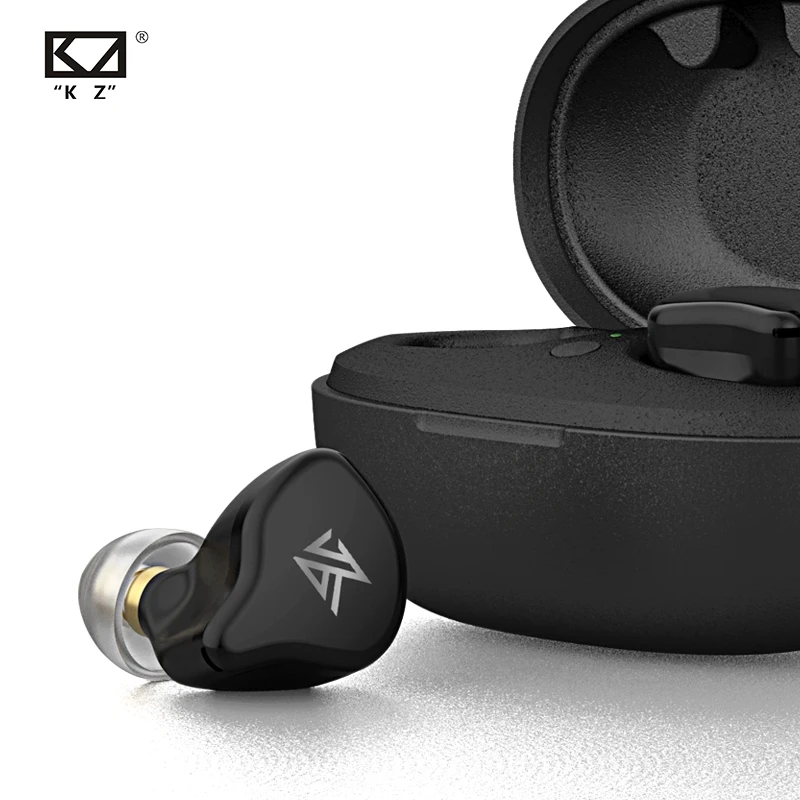 KZ S1D TWS Bluetooth наушники гарнитура 5,0 беспроводные стерео кольцо железо Bluetooth бинауральные движения беспроводные наушники T1 E10 C12 ZSX