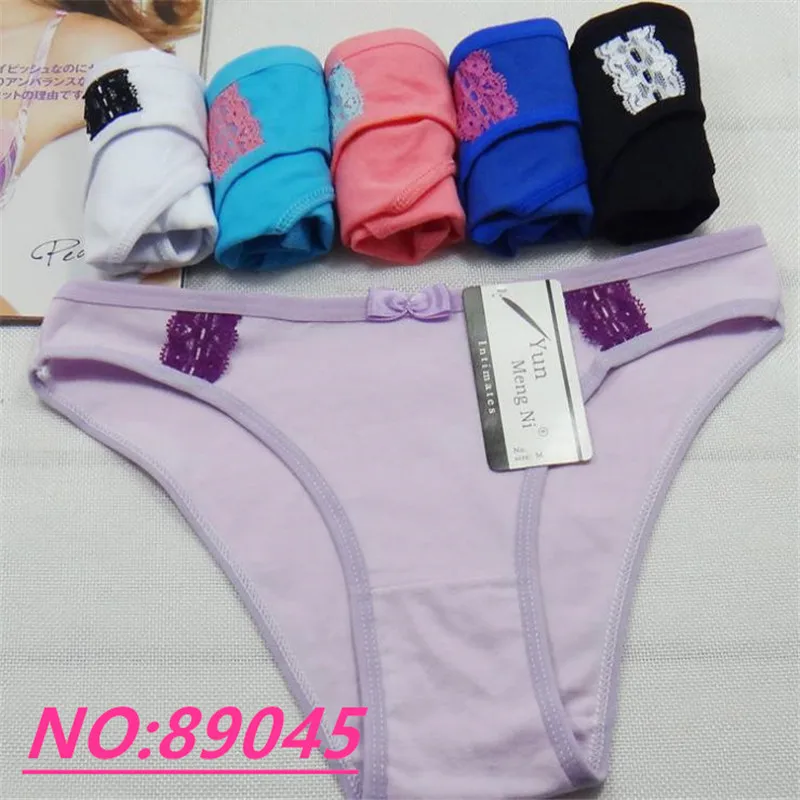 

Трусики женские хлопковые тригонометрические, 5 шт./лот, кружевные, с принтом в горошек, 89045