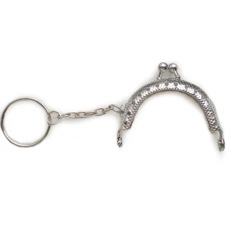 

new Retro Jewlery Metal Flower Purse Coin Bag Arch Frame Kiss Clasp Lock With Key Ring DIY Craft 5cm