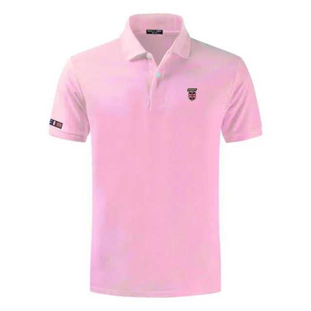 100% Cotton Top Quality 2022 Summer New Men's Polos Shirts Plus Size XS-5XL Solid Color Short Sleeve Polos Homme Lapel Male Tops Pink