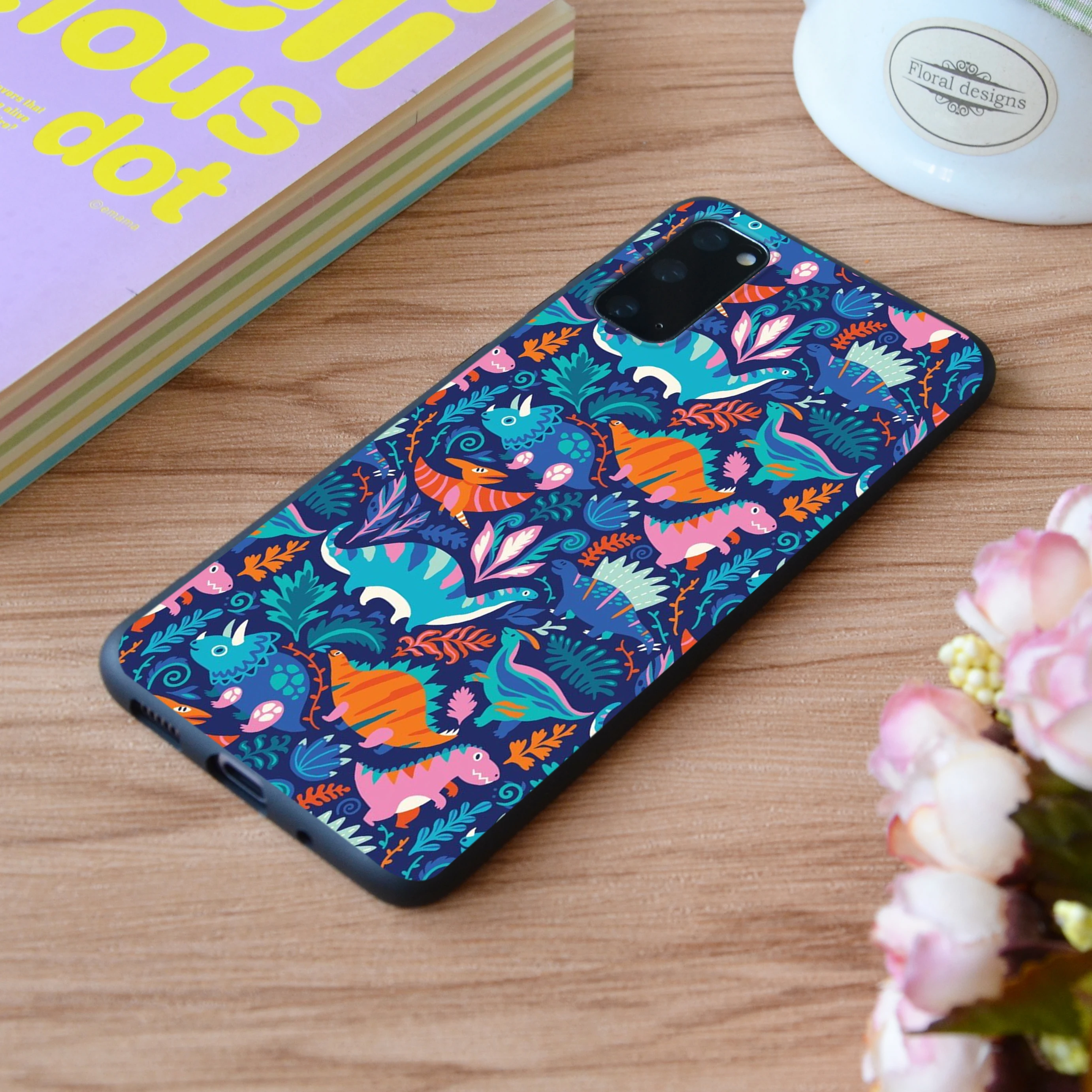 Мягкий силиконовый матовый чехол из ТПУ с принтом для Samsung Dino Team 1 Galaxy S Note M и A |