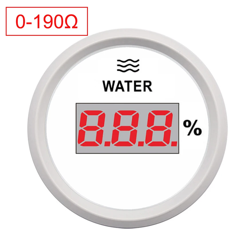 Датчик уровня воды 52 мм 190ohm уровень воды в резервуаре индикатор заряда аккумулятора жидкостный манометр для морской лодки яхты авто красный задний свет 9~ 32 В - Цвет: WW-0-190 ohm