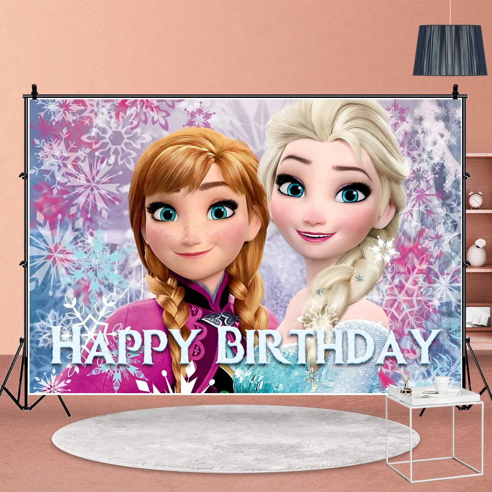 Bevroren Anna Elsa Banner Kids Verjaardagsfeestje Supplies Decoratie  Achtergrond Baby Shower Decor Aanpasbare Sneeuw Koningin Achtergronden -  AliExpress, image size:1000x1000