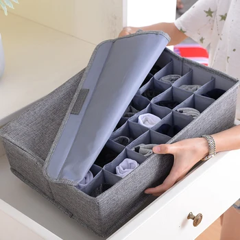 

Creative Adjustable 30 Compartment Underwear Divider Closet Organizer Bra Ties Socks Container Portable Storage Washable