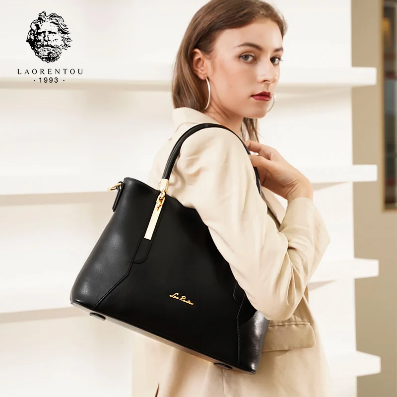 Женская сумка топик LAORENTOU повседневная из воловьей кожи через плечо 2019|leather