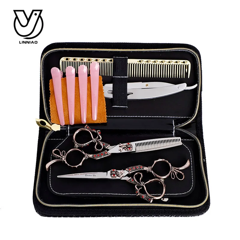 6.0 Inch 9Cr13 Barber Hair Scissors Cutting Barber Makas Hair Scissor Salon Scisors Thinning Shears Hairdressing Scissors