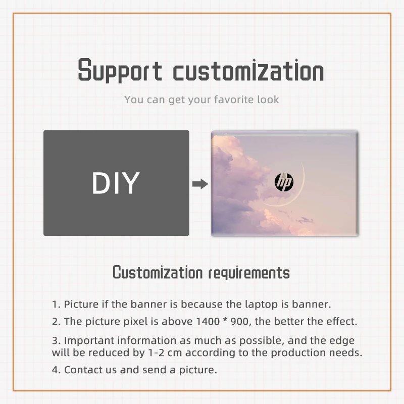 DIY Colorful Sky Cover Laptop Sticker Skins Notebook Keyboard Stickers Decorative Decals for HP X360/14S dk/ 14s dq/15 da/15 bs