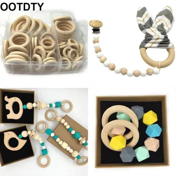 

54Pcs Wooden Rings Natural Wood Rings for Craft DIY Baby Teether Unfinished Wood Circles Pendant Connectors Jewelry Making