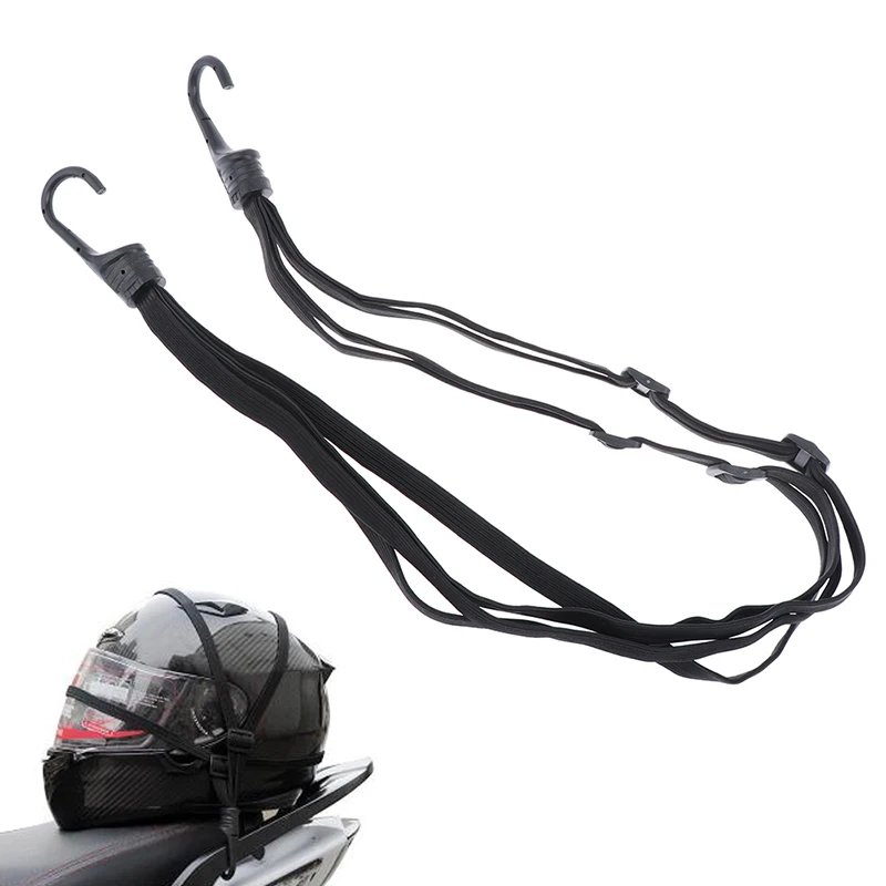 2 Hooks Motorcycle Helmet Straps Luggage Retractable Elastic Rope Fixed