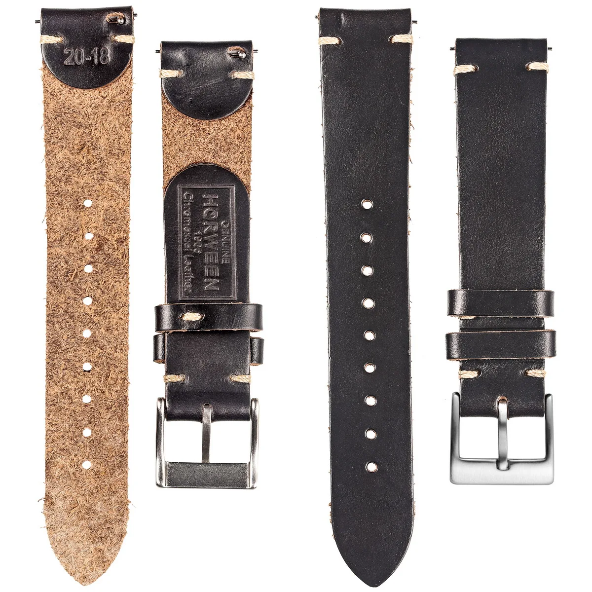 100% Genuine Leather Watch Bands With Quick Release Horween