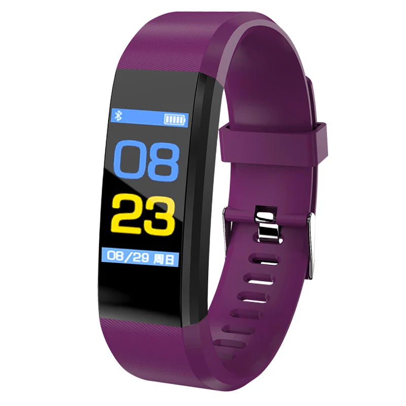 Новые смарт-часы для женщин и мужчин, дышащие спортивные часы на ремешке, водонепроницаемые с звонком, напоминание о частоте пульса Smartband - Цвет: Фиолетовый
