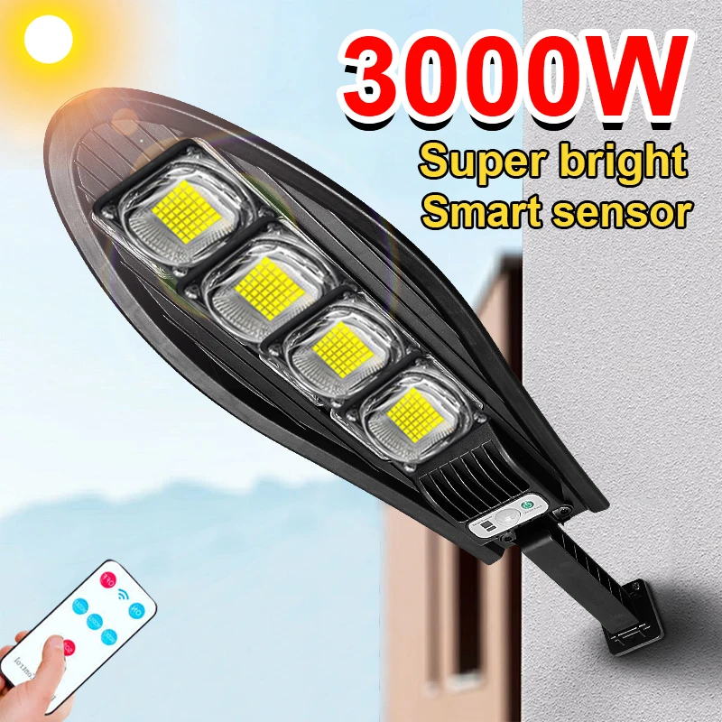 Solar Garden Lights 1000000 Lumens Solar LED Light Outdoor Lighting 500W 2000W 6000W Street Lamp Remote Control Waterproof Garden Solar Wall Lamp