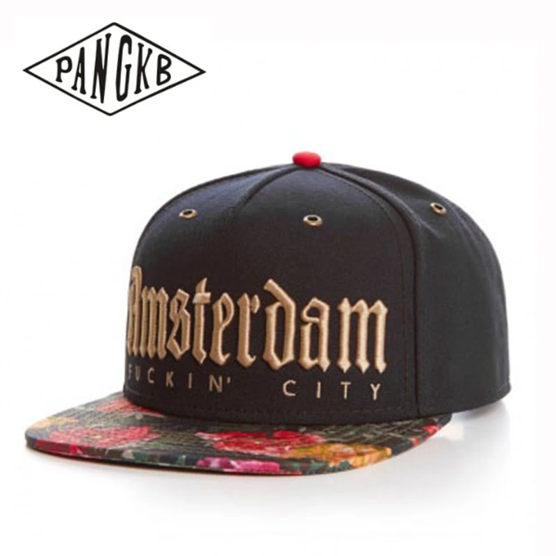 Брендовая кепка а дам PANGKB с золотыми буквами и цветком snapback для мужчин женщин
