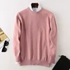 Autumn Winter New 100%Pure Wool Sweater Men's O-Neck Warm Plus Size Pullover Pure Color Loose Cashmere Knit Casual Base Shirt 2