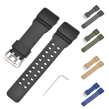 

Wristwatch Bands Replacement Accessories Watch Band Strap With Spanner/Allen Key Pin Buckled Resin For Casio GG--1000/GWG-100/G