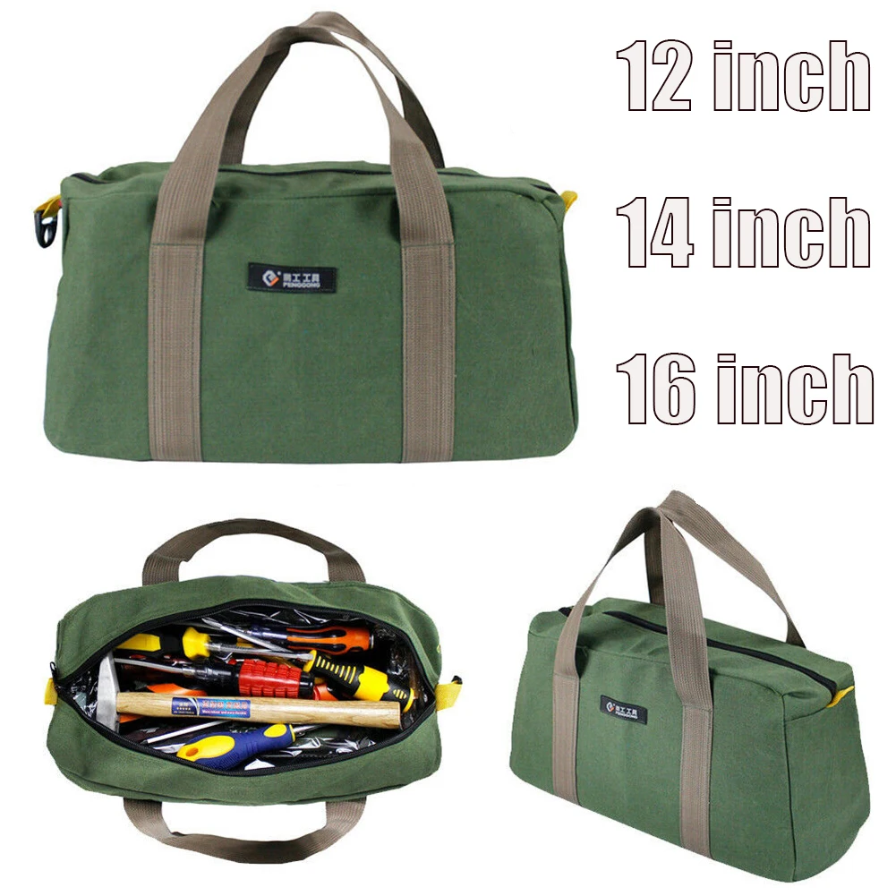 Oxford Canvas Waterproof Storage Hand Tool Bag Travel Makeup Organizer Pouch Bag Case Screws Nails Drill Bit Metal Parts Fishing