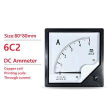

6C2 DC Analog Panel Ammeter Ampere Meter Gauge 1A 2A 3A 5A 10A 15A 20A 30A 50A 100A