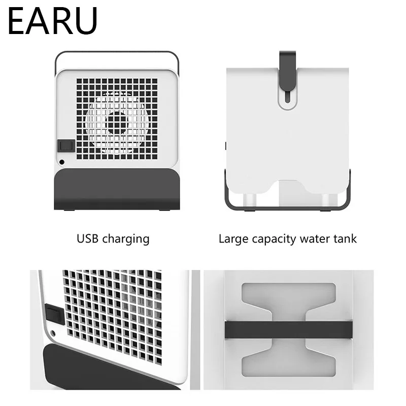 Удобный вентилятор охлаждения воздуха портативный цифровой увлажнитель воздуха Место Легкое Охлаждение очищает вентилятор воздушного