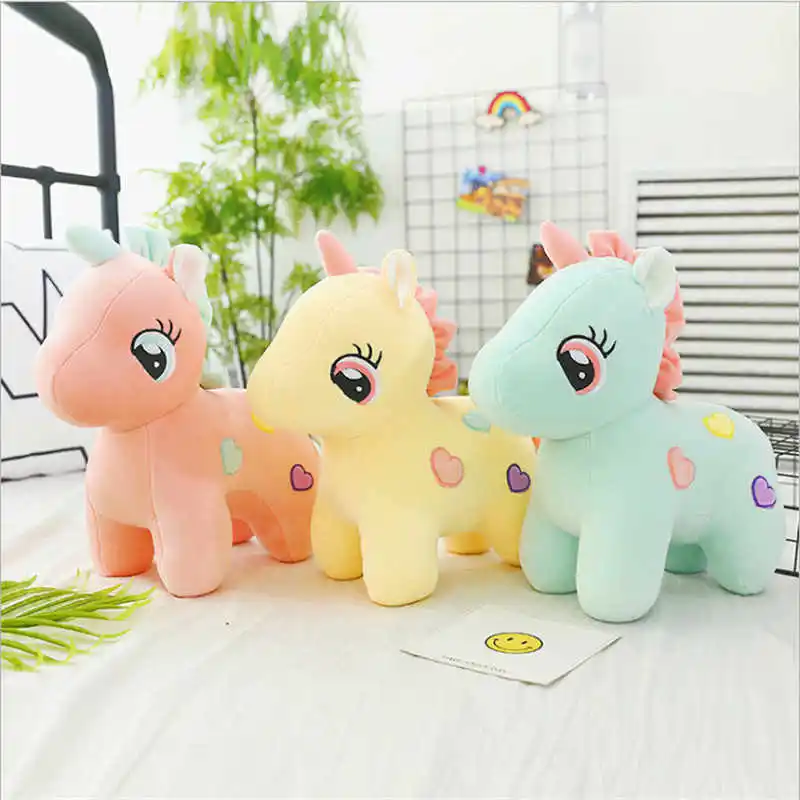 Kawaii плюшевая игрушка Единорог Мягкая кукла девочка мальчик аппетитная спальная Подушка Детская комната Декор игрушки для детей рождественские подарки 25 см
