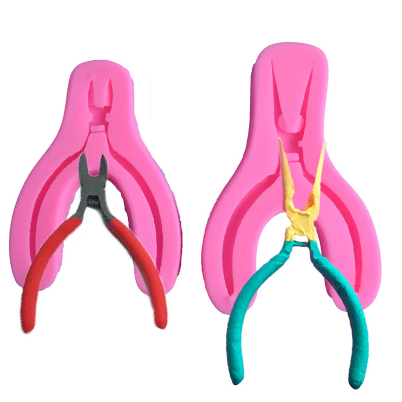 

Eatable pliers hardware modeling mousse fondant silicone mold cake decoration kitchen tools chocolate baking clay plaster mold