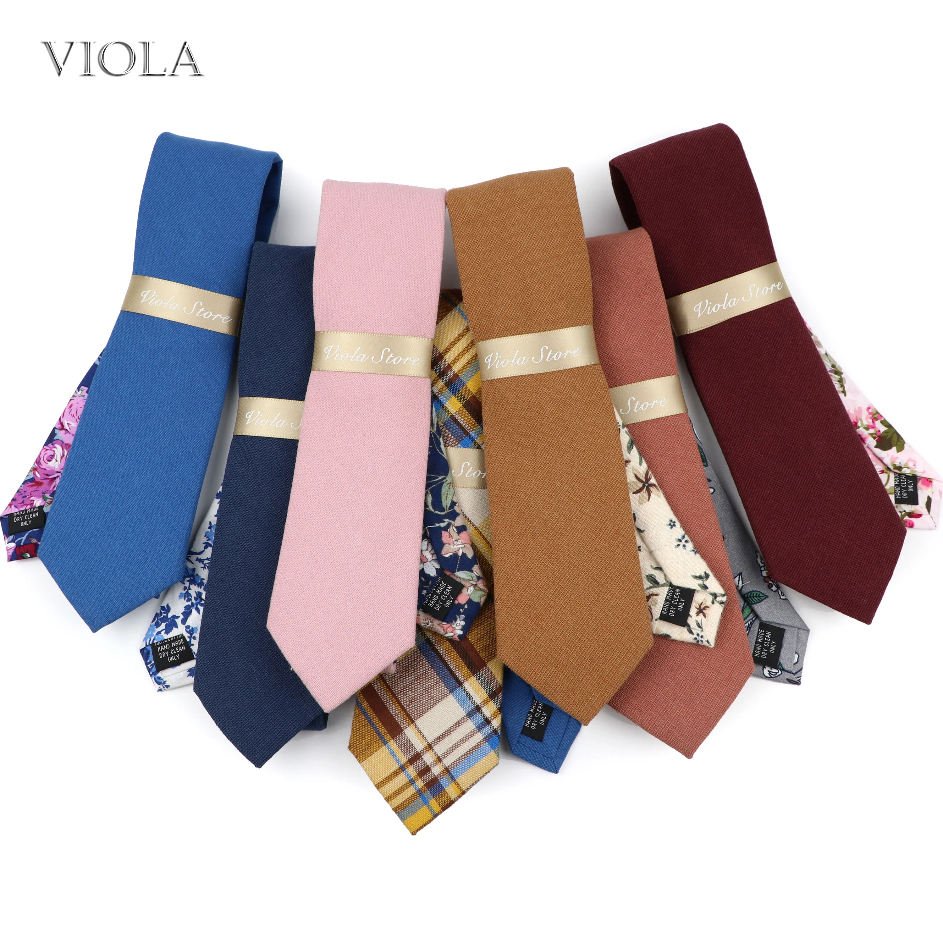 

Luxury Gift Patchwork Floral Solid 7cm Necktie 100% Cotton Navy Brown Red Men Suit Party Daily Tie Shirt Accessory Top Quality