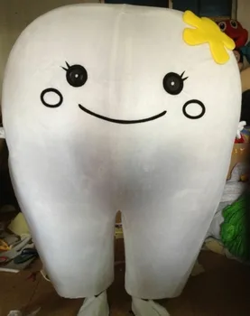 

2020 Cute Advertising Dental Care Tooth Mascot Costume Suits Adults Size Dress @ Apparel Cartoon Character Birthday Clothes Gift