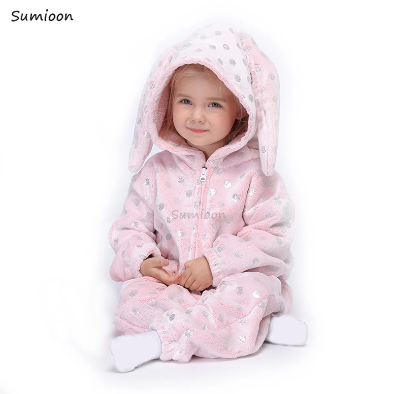 Children Rabbit Pajamas Boy Girl Cartoon Animal Cosplay Pyjama Onesie Kids Kigurumi Unicorn Sleepwear Hoodie Costume Jumspuit