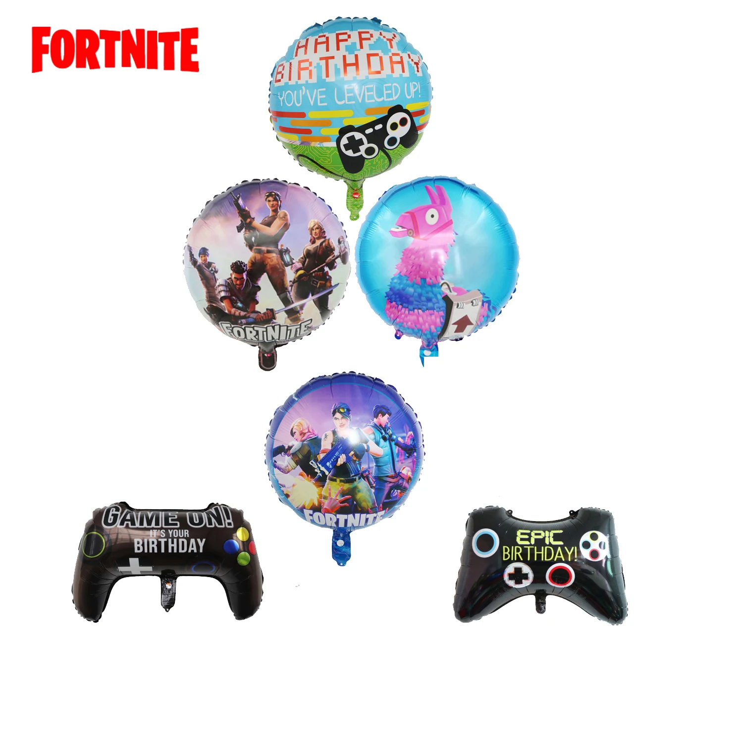 Игровые шары Fortnite черный геймпад для мальчиков на фольгированных шарах