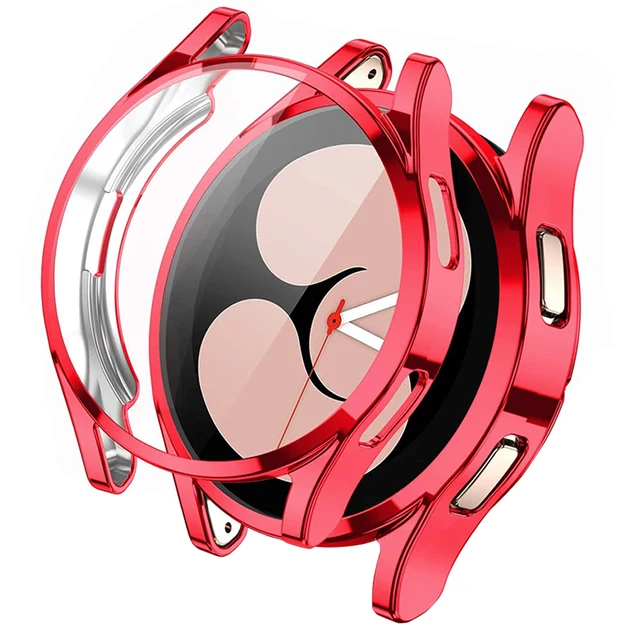 Case For Samsung Galaxy Watch 4 44MM 40MM, TPU All-Around Bumper Screen Protector Galaxy watch 4 cover Smart Watch Accessories Red