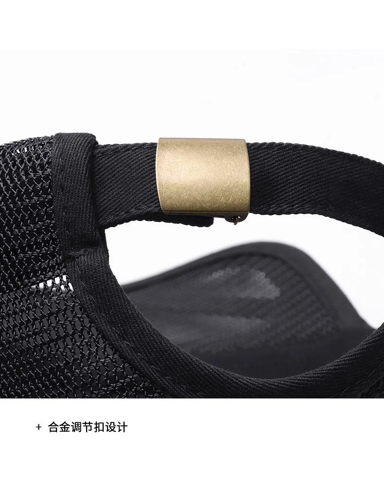 Full mesh baseball cap for men and women, featuring breathable fabric and adjustable fit.