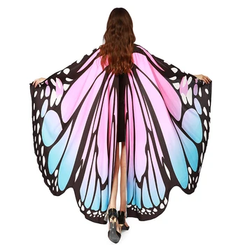 

Print Scarf Lightweight Women Shawl Tippet Pashmina Dancing Cloak Wrap Pixie Poncho Butterfly Wings Girls Polyester Costume