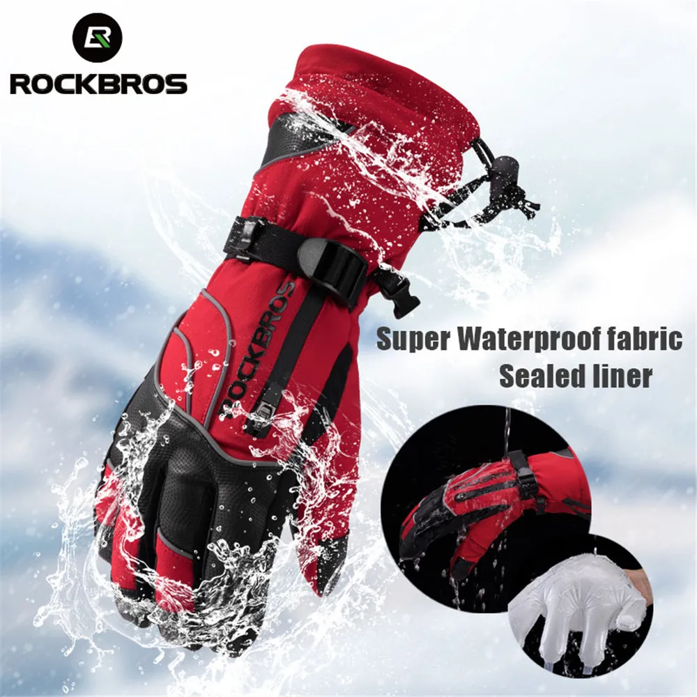 

ROCKBROS -30 Degree Winter Cycling Gloves Waterproof Windproof MTB Snowboard Skiing Gloves Hiking Motorcycle Bike Gloves