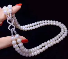 

Artificial farming Real Pearl Necklace 8-9mm Freshwater Pearl Double-Layer Necklace Double-Layer Sweater Chain to Wear