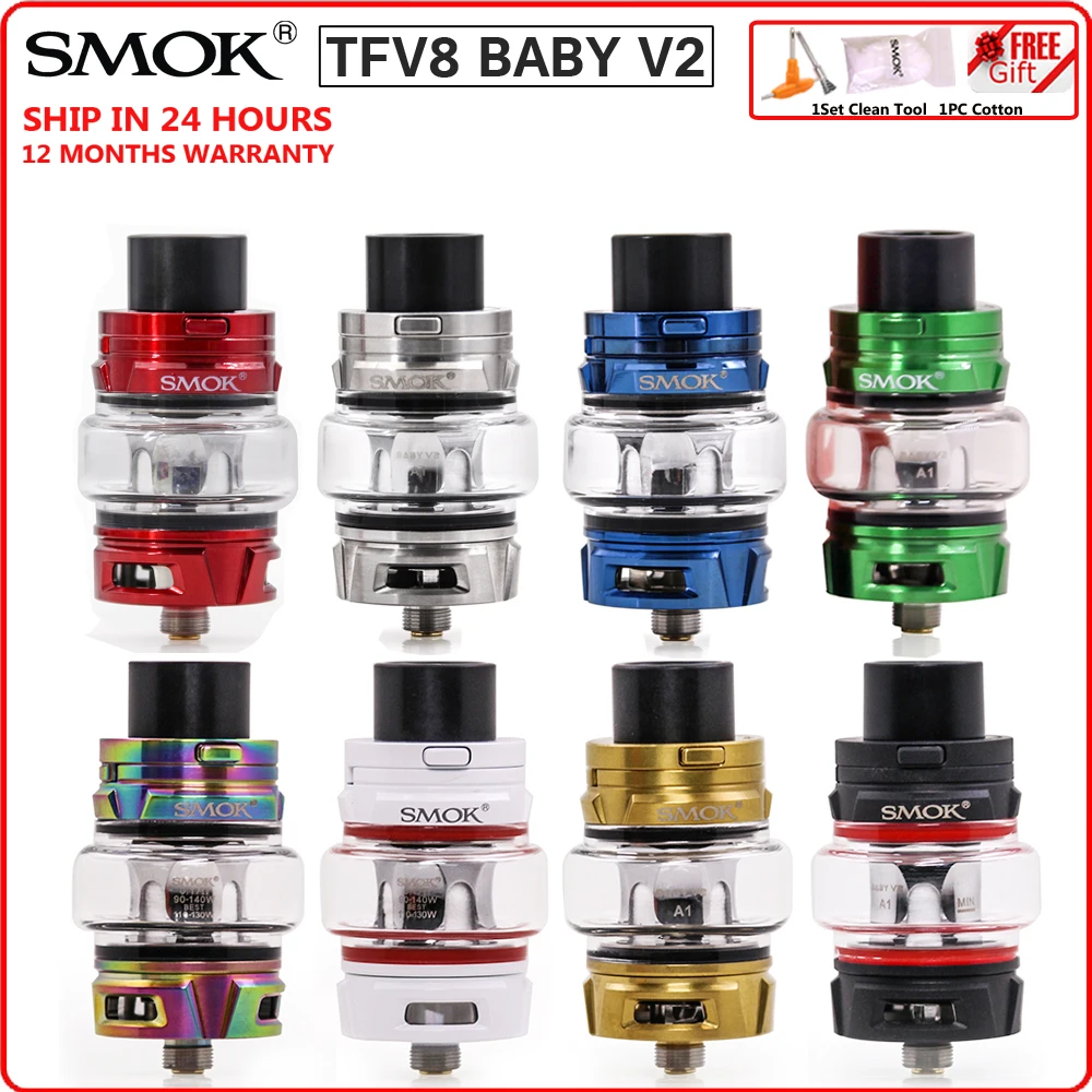 Оригинальный испаритель для электронной сигареты SMOK TFV8 Baby V2 бак 5 мл V8 A1 A2 A3 S1 S2 K1 K2