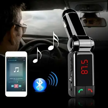 

Bluetooth FM Transmitter Hands Free Car Kit Car Styling MP3 Music Player TF Flash Music 5V 2.1A USB Charger 12V-24V FM Modulator