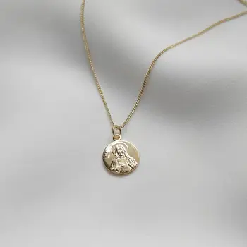 

Women's 100% Authentic 925 Sterling silver Maria Disc Coin pendant Necklace Fine jEWELRY TLX884