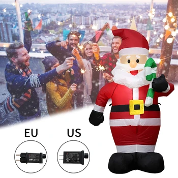 

120cm Christmas Inflatable Santa Claus With Light Night Air Blown Yard Figure Outdoor Garden Toys Christmas Party Decorations