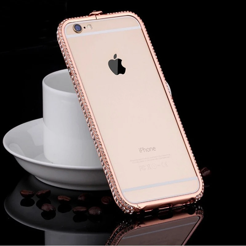 Роскошные Стразы, чехол-бампер для iPhone 11, 8, 7, 6, 6S Plus, чехол с блестками для iPhone X, XR, XS, Max, металлический алюминиевый Алмазный чехол