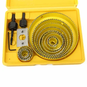 

16PCS Hole Saw Cutting Set Kit Drilling Tool Wood Metal Cutter 19-127mm Mandrels Saws Core Drill Bits Woodworking
