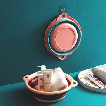 

Plastic Folding Basin Portable Outdoor Folding Bucket Camping Fishing Car Bucket Bathroom Accessories Household Washbasin