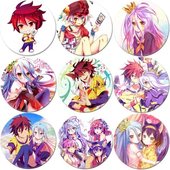 

2020 New Fashion Japanese Anime NO GAME NO LIFE Brooch Cosplay Badge Backpacks Button Clothes Female Women Party Gift YXRS