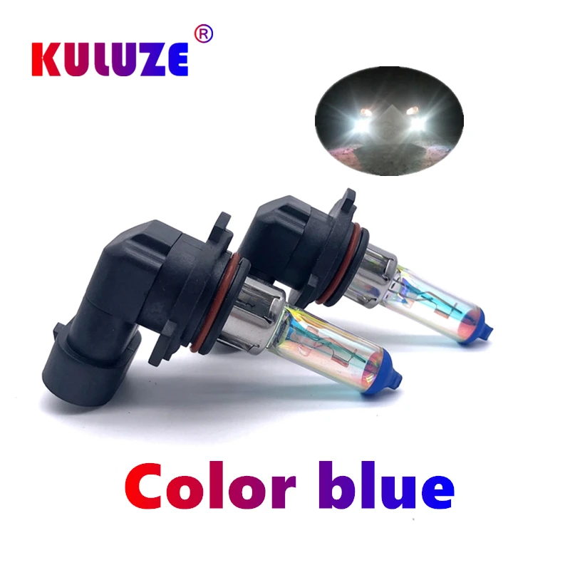 2 Pcs H1 H3 H4 H7 H8 H11 Rainbow Blue Headlamp HB3 HB4 9012 Car Halogen Lamp Upgrade  Rain And Fog Proof Light Car Bulb 4