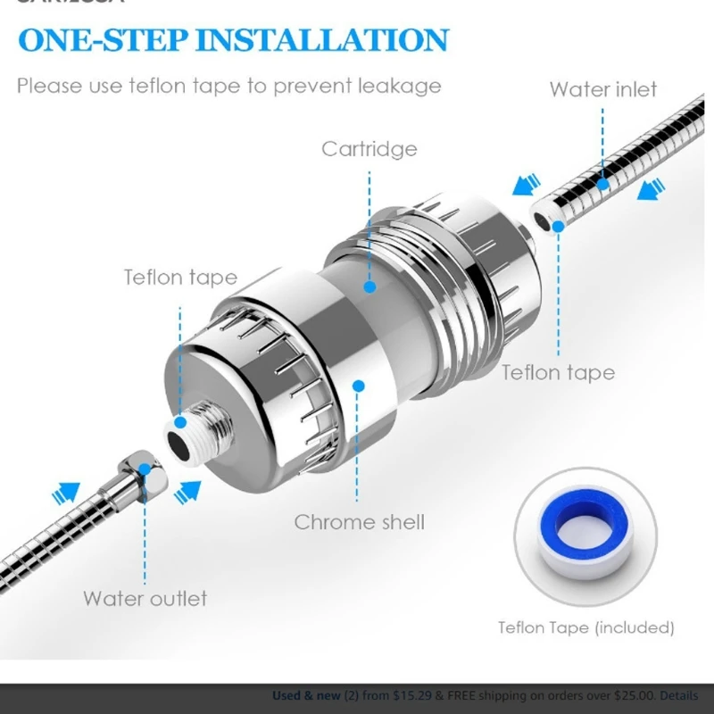 15 Stage Universal 1/2' High Output Shower Filter Bathroom Water Purifier Filter X6HD shower head filter shower filter replacement shower water filter cartridge