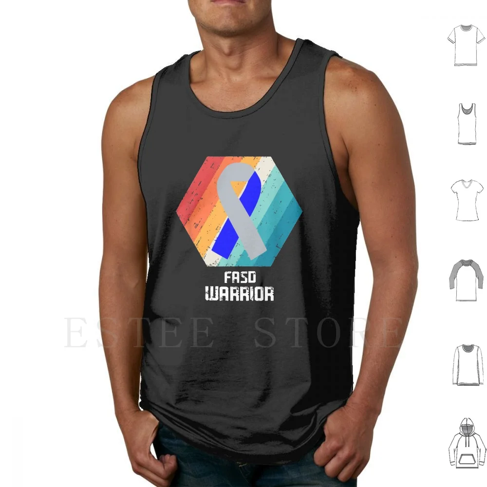 

Fetal Spectrum Disorder Fasd Awareness Support Survivor Blue & Silver Ribbon Gifts Tank Tops Vest Sleeveless Fetal