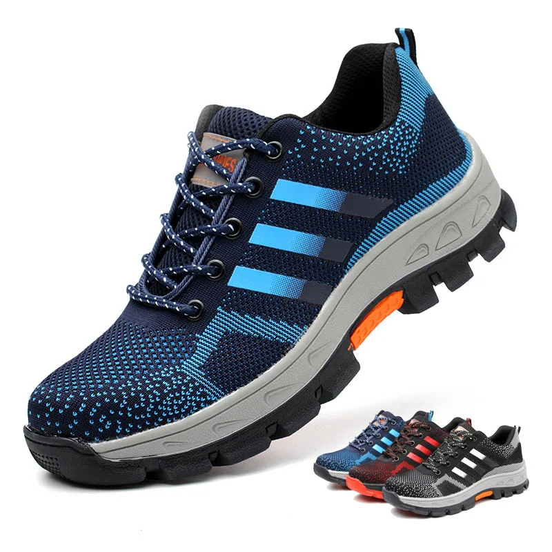 

Men's New Lightweight Breathable Labor Protection Shoes Anti-smash Anti-piercing Work Shoes Large Size 48 Safety Shoes Men